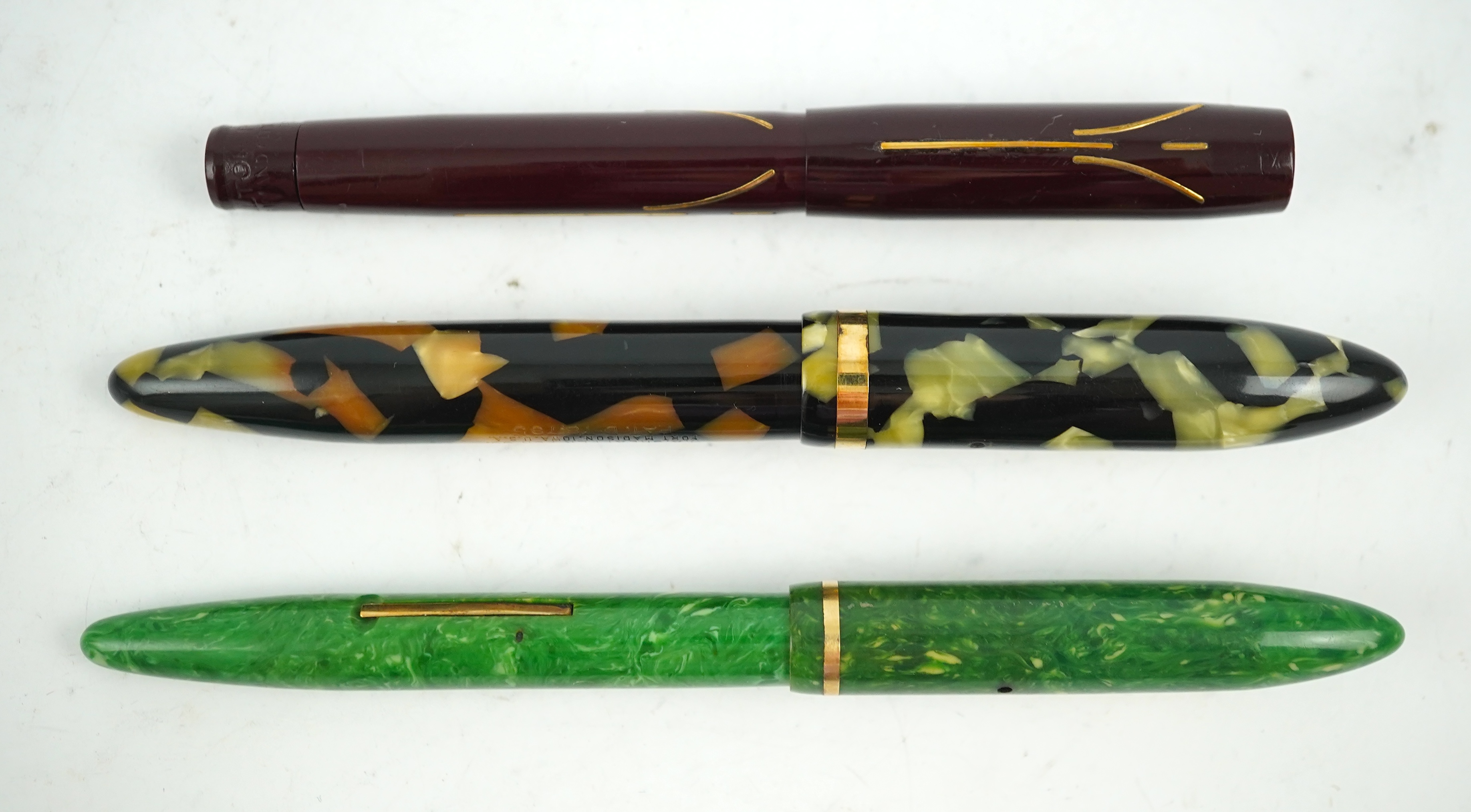 Two Sheaffer Balance pens plus a Chilton fountain pen